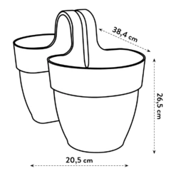 Elho Balkonbak Vibia Campana Twin 21cm - Antraciet -Tuin Decor Verkoop balkonbak vibia campana twin 21cm antraciet balkonbak antraciet 6 1
