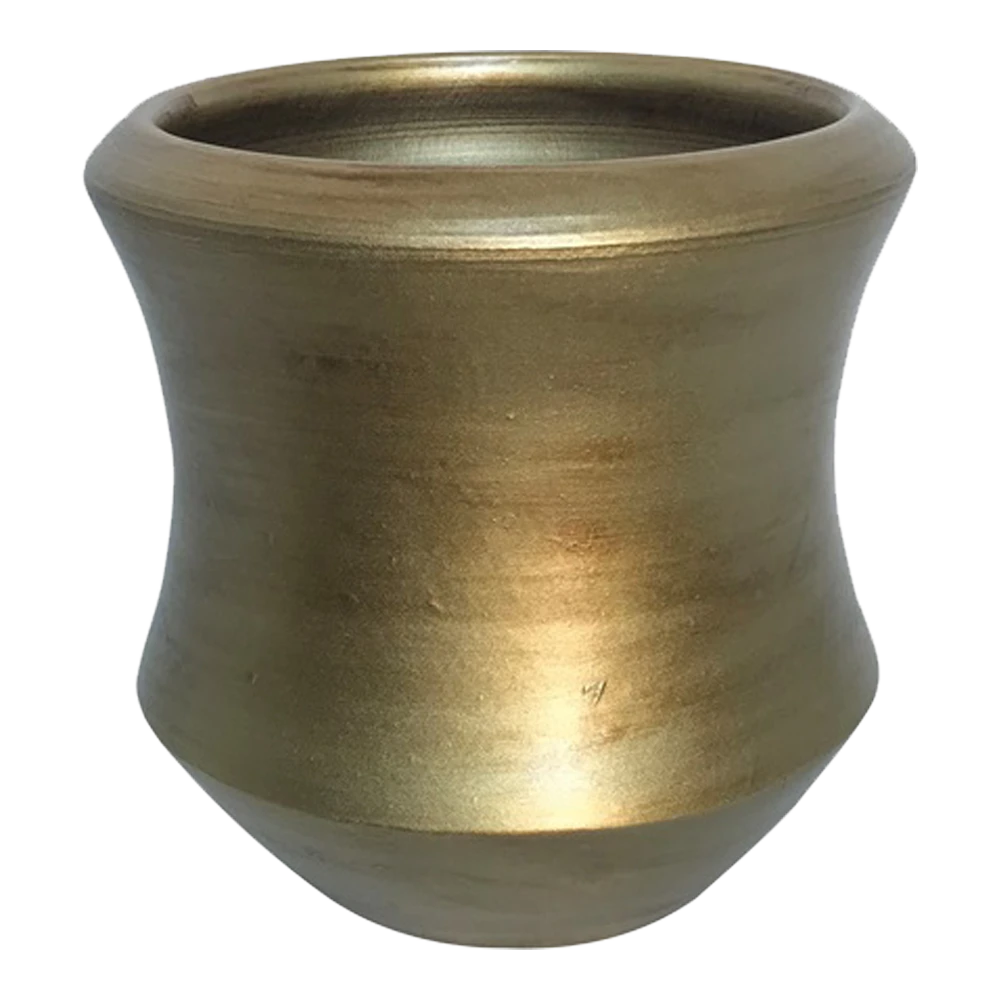 Bloempot Ballarat - D40 X H40cm - Mat Goud 1 Bloempot Ballarat - D40 X H40cm - Mat Goud