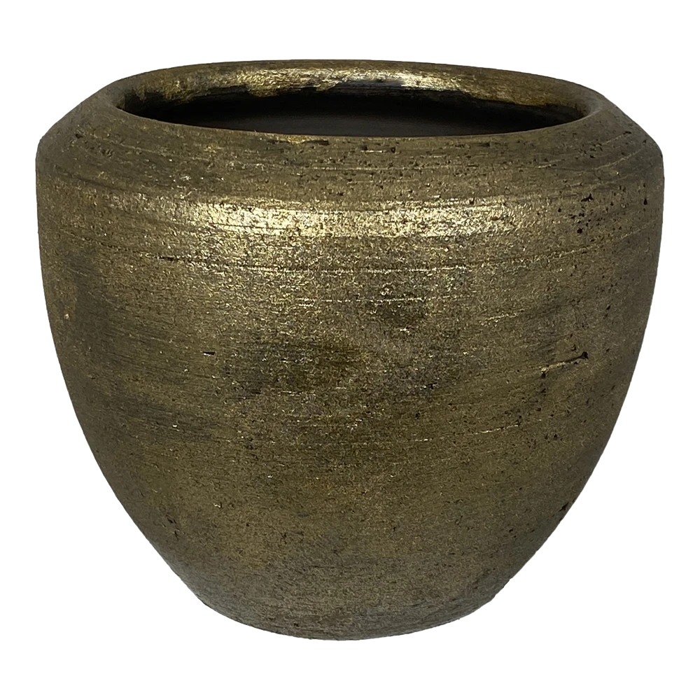 Bloempot Kos - D25 X H23cm - Goud 1 Bloempot Kos - D25 X H23cm - Goud