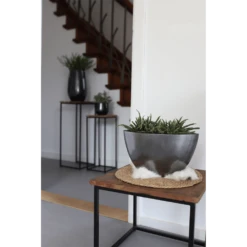 Bloempot Petra Ovaal - L32 X B17 X H17cm - Platinum -Tuin Decor Verkoop bloempot petra platinum bloempot 3