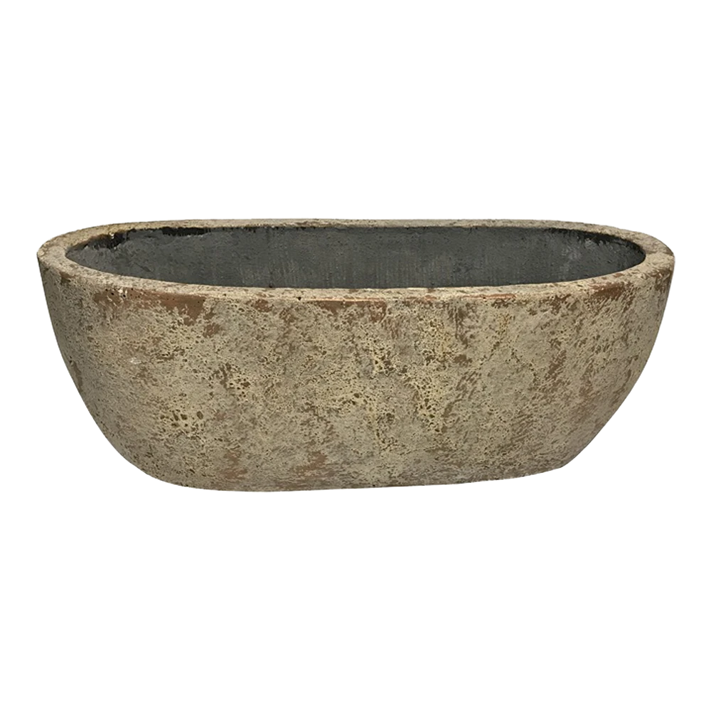 Bloempot Shanon Ovaal - L45 X B18 X H16cm - Cream 1 Bloempot Shanon Ovaal - L45 X B18 X H16cm - Cream