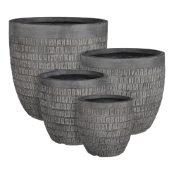 Bloempot Tallinn - D25,5 X H26cm - Zwart-grijs