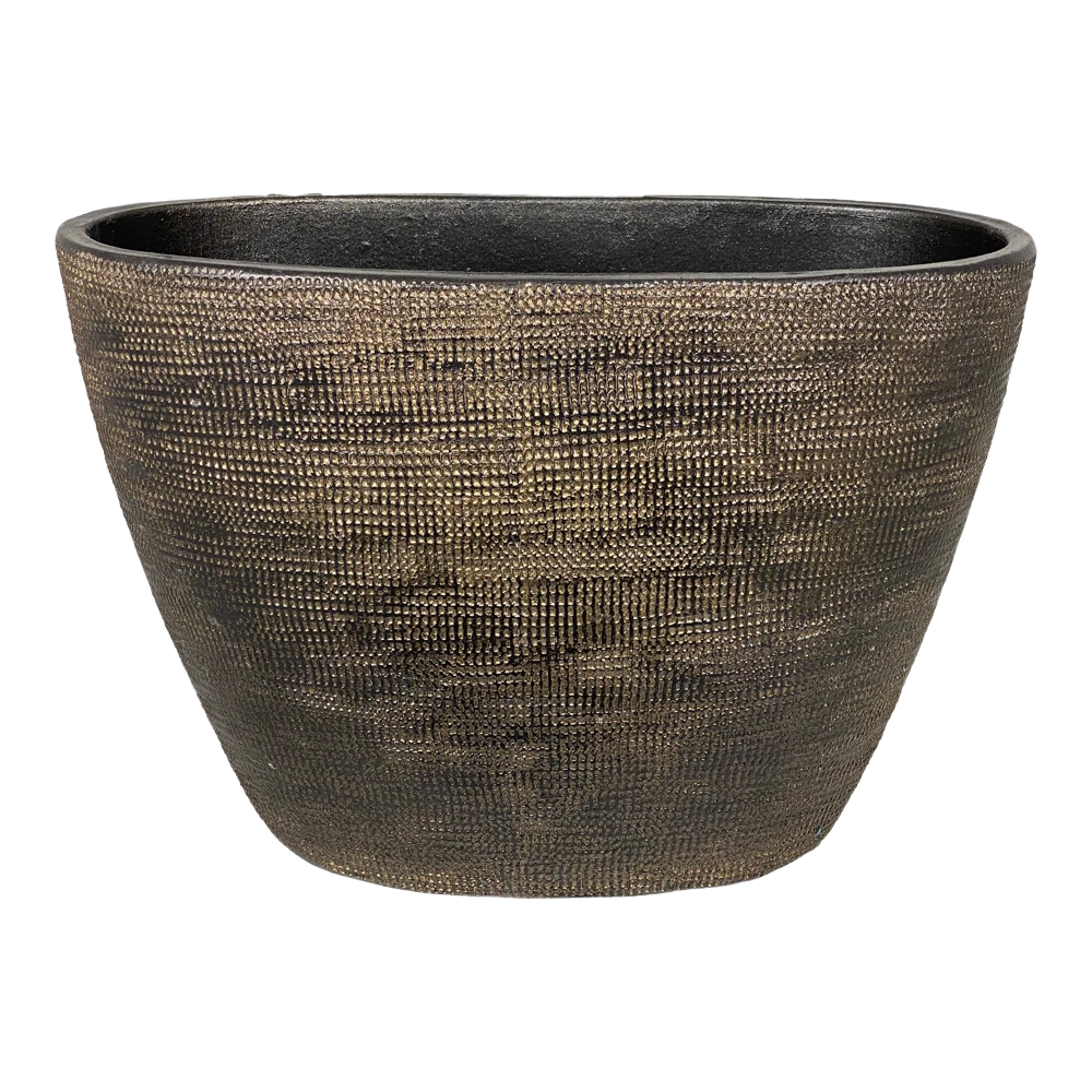 Bloempot Tokio Ovaal - L33 X B16 X H26cm - Goud 1 Bloempot Tokio Ovaal - L33 X B16 X H26cm - Goud