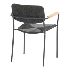 Bora Dining Stoel Met Teak Armleuning - Antraciet -Tuin Decor Verkoop bora dining stoel met teak armleuning antraciet 3 1