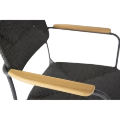 Bora Dining Stoel Met Teak Armleuning - Antraciet -Tuin Decor Verkoop bora dining stoel met teak armleuning antraciet 4 1