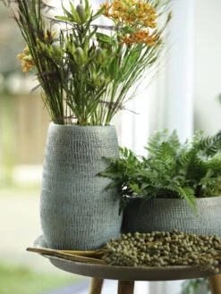 Plantenschaal Ryan - D28 X H13cm - Shiny Blue -Tuin Decor Verkoop bowl ryan shiny blue keramiek d28 h13 schaal 7 13