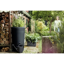 Elho Regenton - Green Basics - 200L - Zwart 11 Elho Regenton - Green Basics - 200L - Zwart -Tuin Decor Verkoop elho regenton green basics 200l zwart 5 1