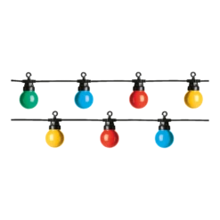Lumineo Feestverlichting Lichtsnoer - Bolvorm - Twinkel Effect - 950cm - 20 LEDS - Multi -Tuin Decor Verkoop feestverlichting lichtsnoer bolvorm twinkel effect 950cm 20 leds multi netstroom 4 3