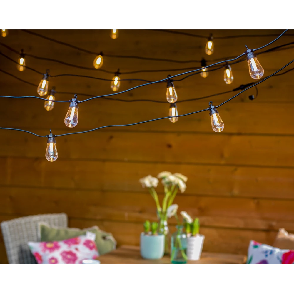 Lumineo Feestverlichting Lichtsnoer - Peervorm - 950cm - 20 LEDS - Warm Wit 4 Lumineo Feestverlichting Lichtsnoer - Peervorm - 950cm - 20 LEDS - Warm Wit - Afbeelding 4