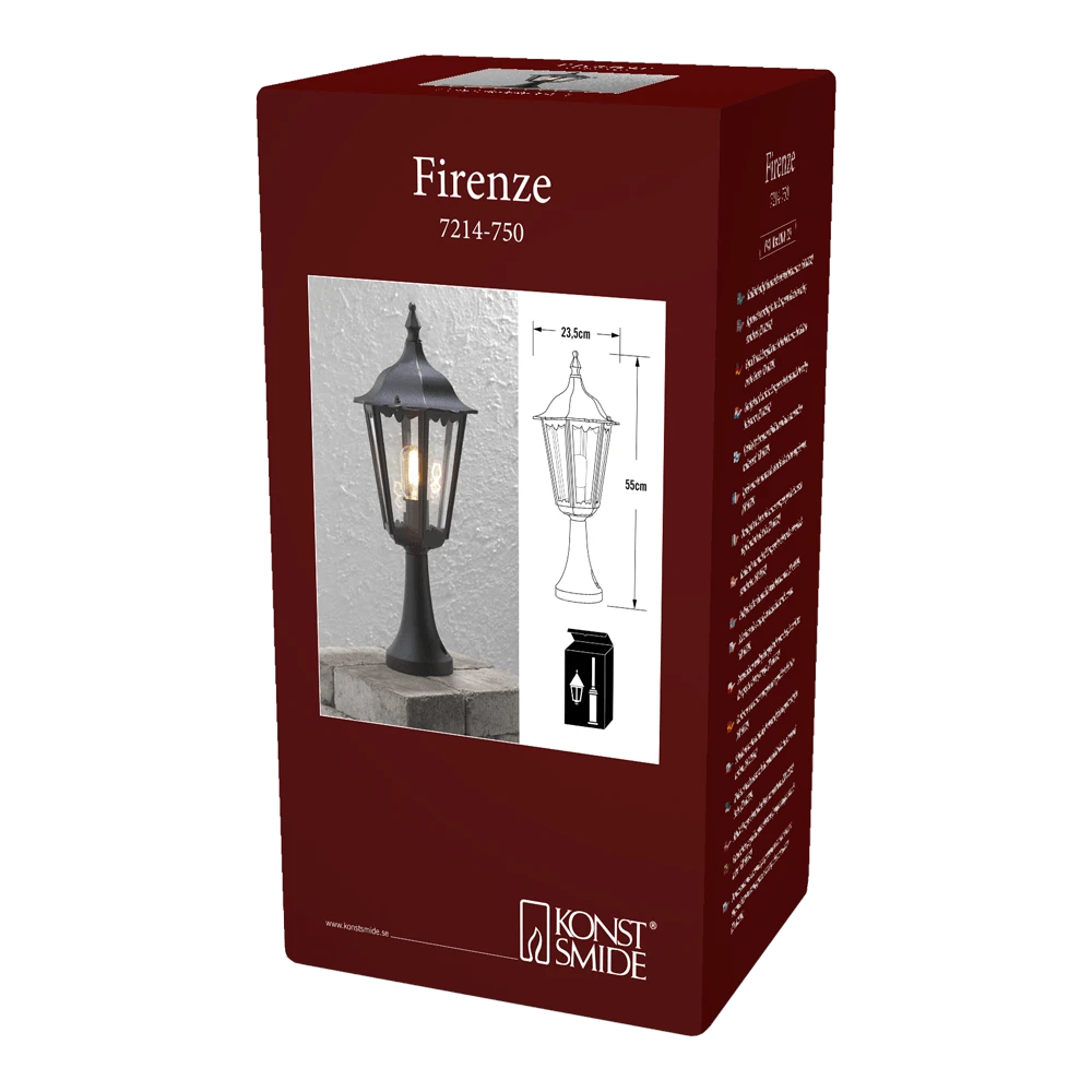 Konstsmide Firenze 1-lichts Kleine/Staande Buitenlamp 55cm, E27 Max 100W - Afbeelding 3