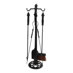 Haardgereedschapset Met Rek - Zwart - Fancy Flames