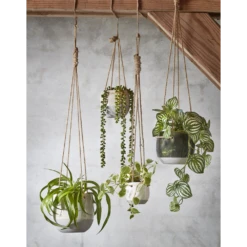 Hangpot Resa - D18,5 X H17cm - Lichtgrijs -Tuin Decor Verkoop hangpot resa d18 5 x h17cm lichtgrijs hangpot 5 1