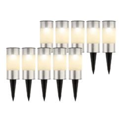 Lumineo LED Solar Tuinlamp - D6 X H14cm - RVS - 10st. -Tuin Decor Verkoop led solar tuinlamp d6 x h14cm rvs 10st solar 4 3