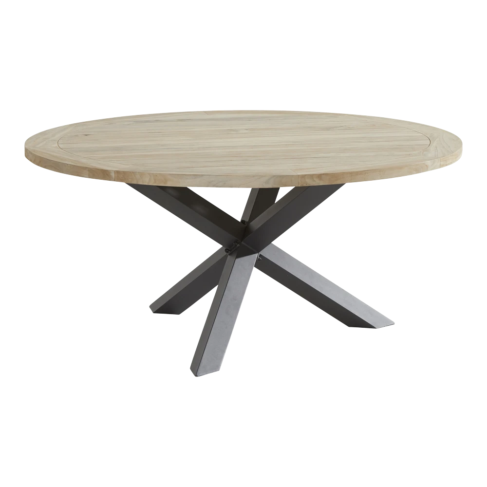 Louvre Dining Tafel Met Alu Poten - U00f8 160 Cm - Natural Teak