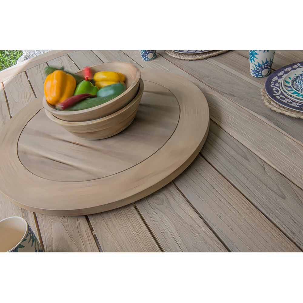 Louvre Dining Tafel Met Alu Poten - U00f8 160 Cm - Natural Teak - Afbeelding 3
