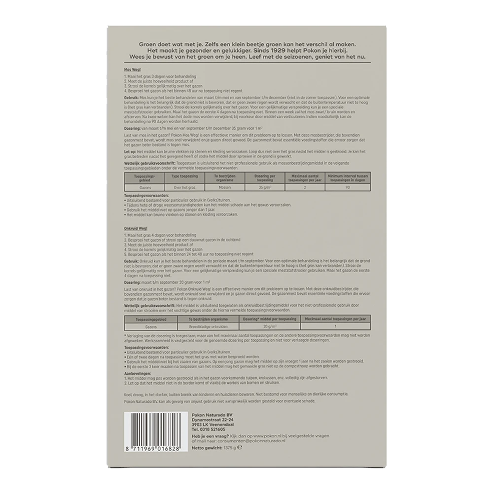 Pokon Mos En Onkruid Weg! 3-in-1 Voor 25mu00b2 - Onkruid En Aanslag - Afbeelding 2