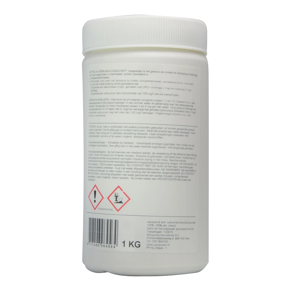 Pool Power Shock 55/G - 1kg 2 Pool Power Shock 55/G - 1kg - Afbeelding 2