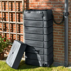 Regentank 276L Kunststof - Antraciet - H135x60x40cm - Nature -Tuin Decor Verkoop regentank 276l kunststof antraciet h135x60x40cm 4 1