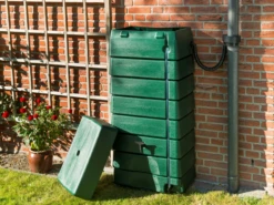 Regentank 276L Kunststof - Groen - H135x60x40cm - Nature -Tuin Decor Verkoop regentank 276l kunststof groen h135x60x40cm 5 4