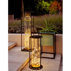 Lumineo Solar Lantaarn - LED - D15 X H42cm - Zwart -Tuin Decor Verkoop solar lantaarn led d15 x h42cm zwart solar 3 3