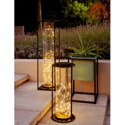 Lumineo Solar Lantaarn - LED - D20 X H79cm - Zwart 8 Lumineo Solar Lantaarn - LED - D20 X H79cm - Zwart -Tuin Decor Verkoop solar lantaarn led d20 x h79cm zwart solar 4 3