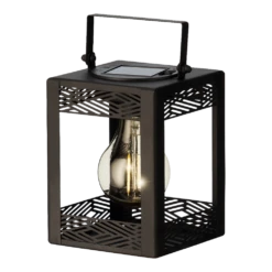 Lumineo Solar Set Met Tuinlamp En Lantaarn - LED - D10.5 X H80cm - Zwart - 4st. -Tuin Decor Verkoop solar set met tuinlamp en lantaarn led d105 x h80cm zwart 4st solar 5 3