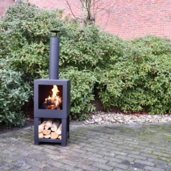 Tuinhaard Met Houtopslag - Fancy Flames -Tuin Decor Verkoop tuinhaard met houtopslag fancy flames 6