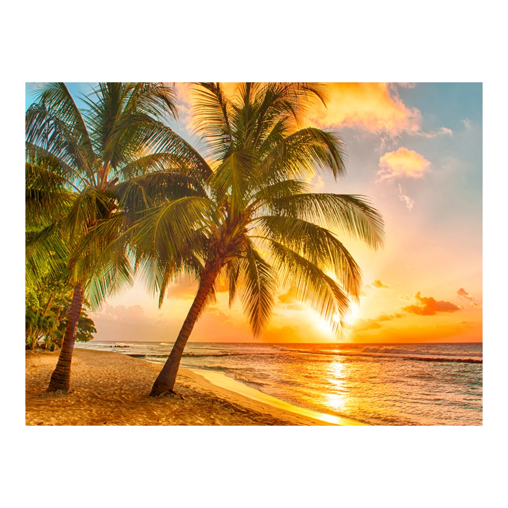 Tuinposter Strand Ondergaande Zon - L - 120x90cm 1 Tuinposter Strand Ondergaande Zon - L - 120x90cm