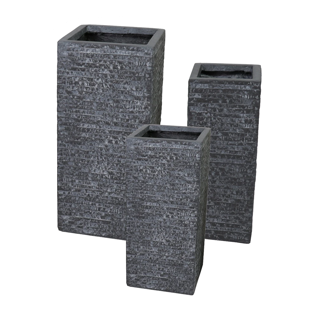 Plantenbak Utah Cubihi - L34 X B34 X H71cm - Donkergrijs 2 Plantenbak Utah Cubihi - L34 X B34 X H71cm - Donkergrijs - Afbeelding 2