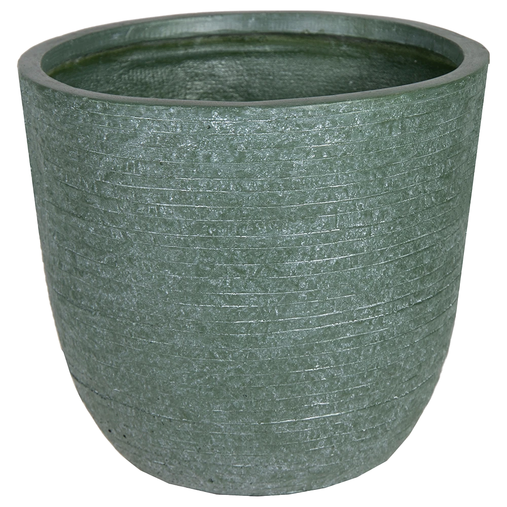 Bloempot Utah Egg Cypress Wash - D34 X H33cm - Groen 1 Bloempot Utah Egg Cypress Wash - D34 X H33cm - Groen