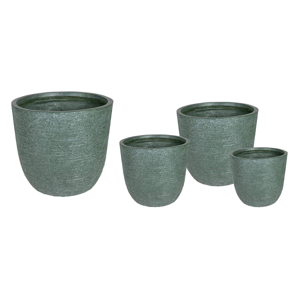 Bloempot Utah Egg Cypress Wash - D34 X H33cm - Groen 2 Bloempot Utah Egg Cypress Wash - D34 X H33cm - Groen - Afbeelding 2