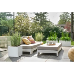 Elho Vivo Next Vierkant Wielen 40cm - Wit -Tuin Decor Verkoop vivo next vierkant wielen 40cm wit 7 1