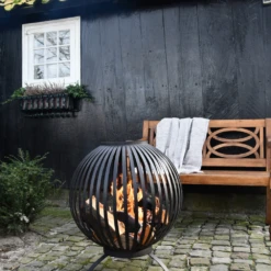 Vuurbal Met Strepen - D60cm - Fancy Flames -Tuin Decor Verkoop vuurbal met strepen d60cm fancy flames 3